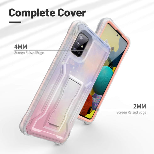ExoGuard Samsung Galaxy A51 5G Case, Rubber Shockproof Heavy Duty Case with Screen Protector for Samsung A51 5G Phone, Built-in Kickstand (Mew)...