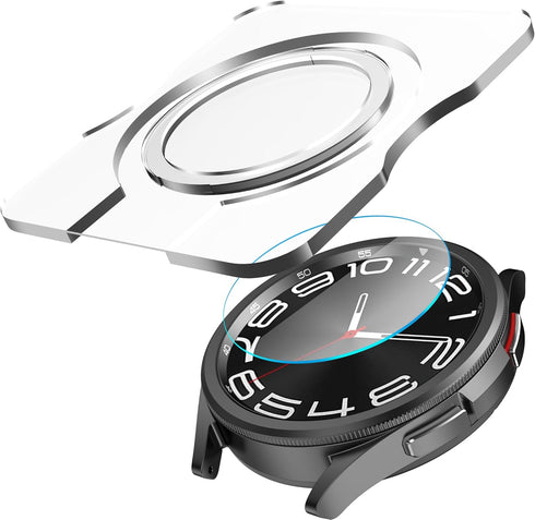 SPGUARD [2Pack Galaxy Watch 6 Classic 43mm Screen Protector, Auto-alignment Installation Kit Accessories Tempered Glass Screen Protector for ONLY ...