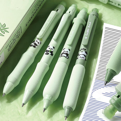 4 Pcs Erasable Gel Pens Cartoon Retractable Cute Panda Pens Erasable Pens 0.5mm Blue Ink Writing Pen Office School Pens Women Girls Boys Pens (Blu...