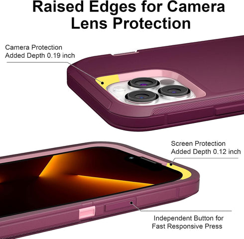 Case for iPhone 13 Pro Max Case 6.7" with 2 Screen Protector, Full Body Heavy Duty Military Grade Cover, Shockproof/Drop Proof Protection Phone Ca...