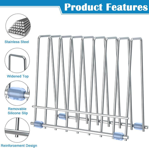 IDEATECH Bags Rack, Drying Rack for Bags, Stainless Stand, File Organizer Desktop Storage Book Shelf, Kitchen Storage & Organization (Silver)...