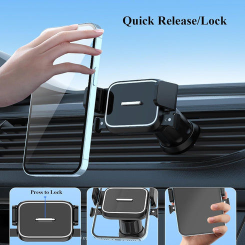 Flexible Cell Phone Holder Car, Phone Mount for Car Air Vent, Universal Auto Lock Car Phone Holder for iPhone Most Smartphone 4” - 6.7” (Black01)....