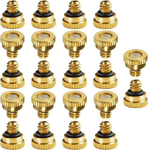 Brass Misting Nozzles for Garden Cooling System 0.03" (0.8 mm) 10/24 UNC (22 PCS) (0.03'')...