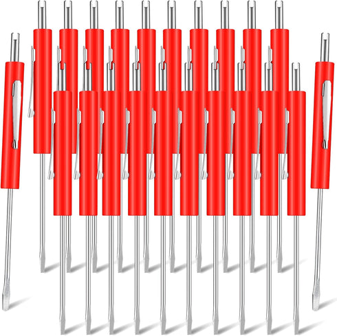 20 Pcs Pocket Screwdriver Double End Mini Screwdriver Set Dual-use Valve Core Removal Tool with Clips Slotted Screwdriver for Ring Doorbell Electr...