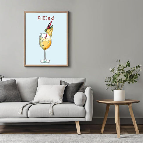 Posterizer 1 pcs-Liquor drink with fun message-cheers-Kitchen & Bar Art Art Poster Print for Home, Office, Store, Bar- unframed wall art...