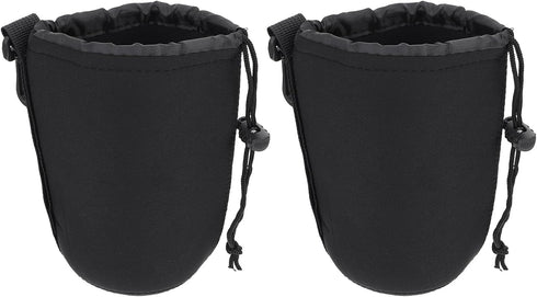 2pcs Camera Lens Bag Camera Lens Accessories Drawstring Lens Case Lens Pouch Bag Camera Lens Case Bag Shockproof Camera Lens Case Bag for Dslr Cam...