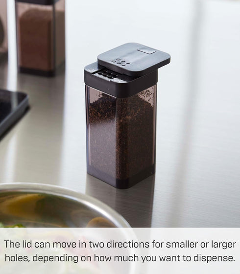 YAMAZAKI Home Spice Shaker Jar, Seasoning Container Bottle | Plastic, One Size, Black...