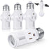 Feekoon 4 Pcs 3 Prong Light Socket Adapter, E26 Light Bulb Outlet Adapter, Polarized Light Socket to Plug Adapter, Light Bulb to 2/3 Prong Outlet ...