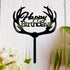 Antlers Happy Birthday Cake Topper Party Decorations (Black Acrylic)...