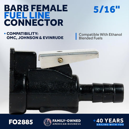 Five Oceans 5/16-Inch Barb Female Fuel Line Quick Connector, OMC/Johnson/Evinrude, Built with Durable Materials, Compatible with Ethanol Blended F...