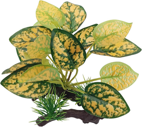 WishLotus Aquarium Plant Decoration, Plastic Artificial Plant Reptile Fish Tank Landscaping Water Plants Decoration with Sturdy Resin Base for Fis...