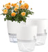 Self Watering Planters for Indoor Plants, 3 Pack 6 Inch African Violet Pots, Modern Decorative Flower Pots with Transparent Water Reservoir, Perfe...