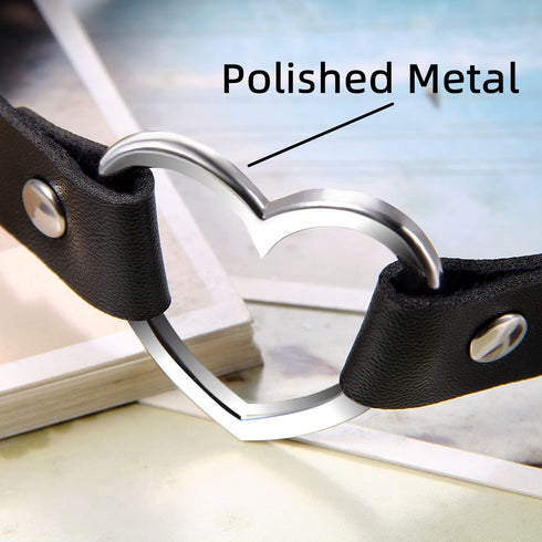Gothic Heart Choker Necklace for Women, Adjustable Punk Collar Neckband Necklace Halloween Jewelry Gifts...
