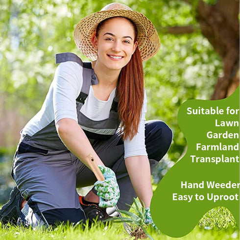 Hailkole Weeding Tool V-Shaped Forks,Stainless Steel Weed Puller Tool with Metal Leverage Base to Easy Weed Removal & Deeper Root Digging,Manual H...