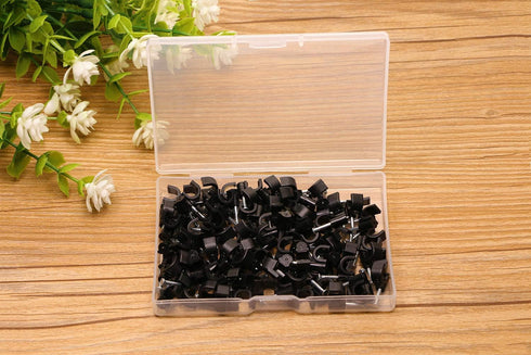 Mini Skater 7 mm Diameter Circle Ethernet Nylon Wire Cable Clips Clamps with Steel Nail, 100pcs/Pack?7mm,Black?...