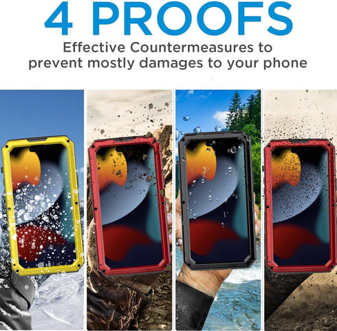 Marrkey Waterproof Case for iPhone 15 Pro Max, Heavy Duty Durable Metal Full Body Built-in Screen Protection Case Shockproof Dustproof Rugged Mili...