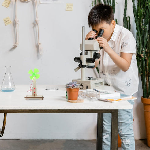 NUOBESTY Wooden Toys Car Tool Science Windmill Generator Kit Wind Generator DIY Green Alternative Energy Lab Mini Teaching Generator for Kids DIY ...