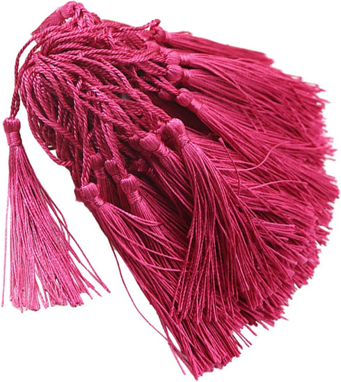 MSCFTFB 120 Pieces 5inch Silk Floss Tassels with Hang Loops Mini Tassels Mala Tassel Kits for Bookmarks Earring Dreamcatcher Jewerly Making Belt C...
