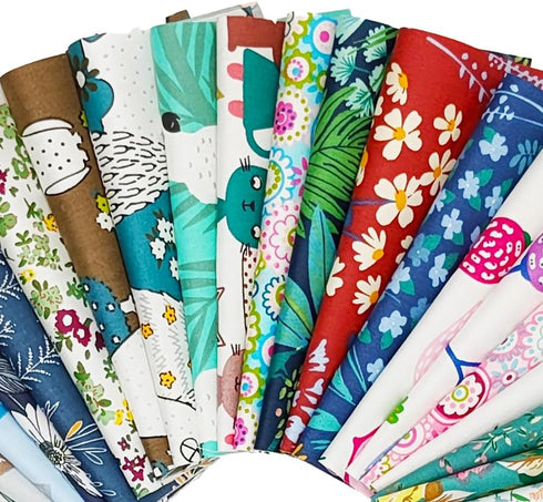 Fat Quarters Fabric Bundles, 50 pcs/lot Top Cotton 5.9" x 5.9" (15cm x 15cm) Squares Patchwork, Precut Quarter Sheets & Different Pattern for DIY ...