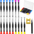 18PCS Mini Precision Screwdriver Set With Case, Lengnoyp Magnetic Small Flathead Phillips Pentalobe Torx Star Screwdriver Set Kit and Tweezers for...