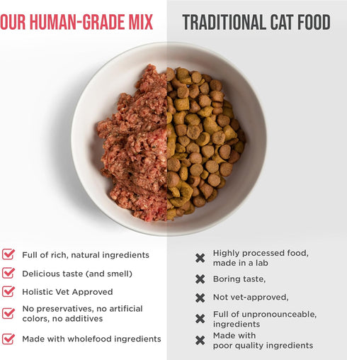 Know Better for Cats – Beef Recipe, RAW Cat Food Premix/Supplement for Making Homemade Cat Food, All Natural, Holistic Veterinarian Approved, Grai...