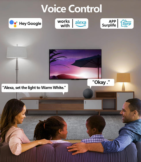 Smart Light Bulbs, 9W A19 E26 800LM WiFi Bluetooth LED Bulbs Compatible with Alexa, Google Assistant & Home, 16 Million Colors Music Sync Color Ch...
