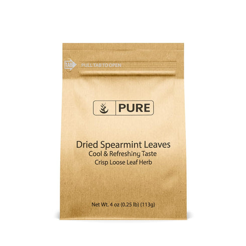 Dried Spearmint Leaves (4 oz) Fresh Flavor, Loose Leaf Tea Additive, Cool & Refreshing, Add to Tea...