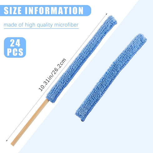 24 Pieces Microfiber Detail Duster Sticks Crevice Cleaning Tool Crevice Cleaning Brush Mini Detail Dusters for Cleaning Home Car Window The Smalle...