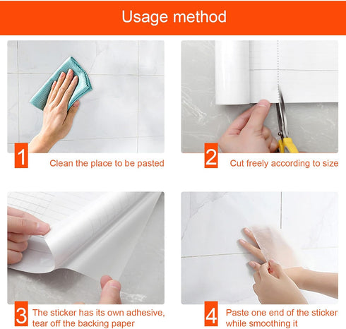 Clear Contact Paper, Protection for Kitchen Backsplash Tiles, Cabinets, Walls, and Shelves. Waterproof and Oil-Proof Peel and Stick Covering(15.7X...