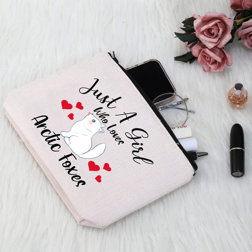 G2TUP Arctic Foxes Gift Who Loves Arctic Foxes Makeup Bag Arctic Foxes Lover Cosmetic Bag Arctic Foxes Themed Gift Zipper Travel Bag (Who Loves Ar...