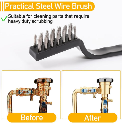 30 Pieces Mini Wire Brush,Stainless Steel Brush,Curved Handle Masonry Scratch Brush,Metal Wire Brushes for Cleaning,Wire Bristles Brush Set for Cl...