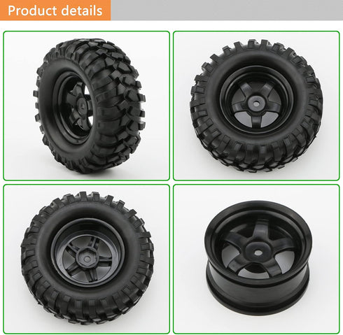 4X 1:10 RC Off-Road Car Wheel Tires 5 Spokes Wheel Rim 12 mm Hex RC Parts...