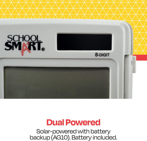 School Smart 8-Digit LCD Dual Power Pocket Calculator, 2-7/8 x 3/8 x 4-5/8 Inches...