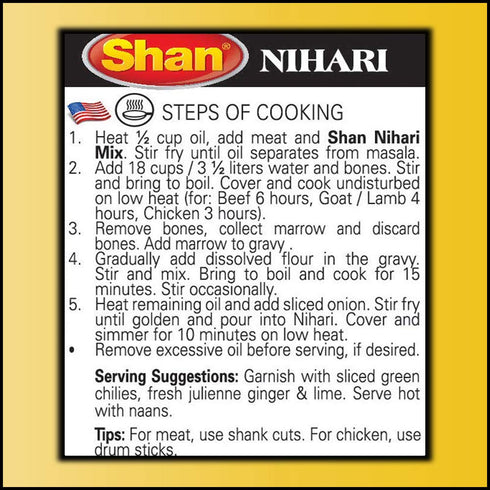 Shan - Nihari Masala Seasoning Mix (60g) - Spice Packets for Slow Cooked Meat Stew...