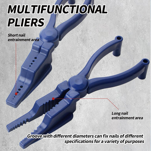 Safety Nail Holder Plastic Pliers - Secure Nails and Protect Fingers for Hammering and Pulling - Slip Joint Pliers Tool for Household Construction...