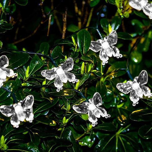 Solar String Lights, Waterproof 16ft 20LED Butterfly Christmas Fairy Lights Decorative Lighting for Home Party Wedding Patio Garden Porch Balcony ...