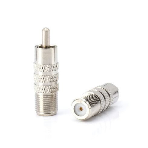 THE CIMPLE CO - RF (F81) and RCA Coaxial Adapter - RCA Male to Female F81 (F-Pin) Connector, Adapter, Coupler, and Converter - for RG11, RG6, RG59...