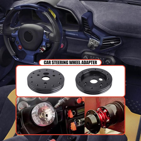 1 PC Car Steering Wheel Base Connector Conversion Gasket, 0.5" 6-Hole to 3-Hole Steering Wheel Hub Adapter, Modified Steering Wheel Quick Release ...