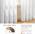 Melodieux White Semi Sheer Curtains 63 Inch Length for Bedroom Living Room, Farmhouse Linen Texture Light Filtering Home Office Shiny Sheer Drapes...