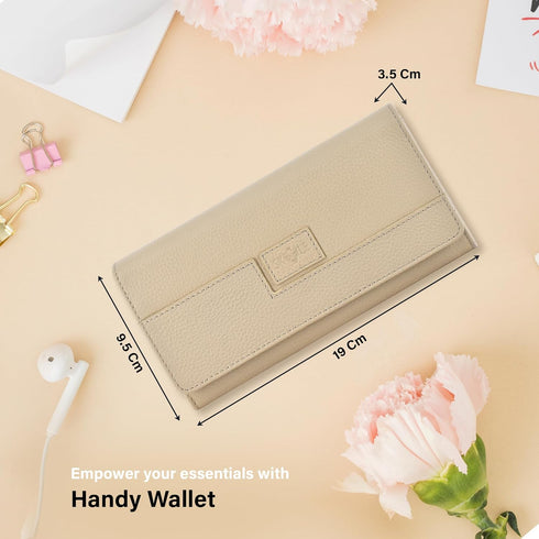 SKYLE Ladies Purse Handbag (Taupe), Pure Leather Small Wallet for Women, RFID Wallet Women for Card & Cash, Clutch Purse with Phone Wallet, Cosmet...