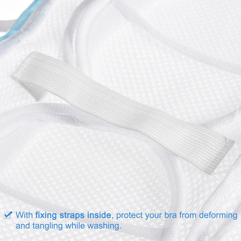 uxcell 2Pcs Bra Washing Bag, 11.8 x 6.7 Inch Rectangle Mesh Laundry Bags for Washing Machine Wash Delicate, Sock, Underwear, Blue...