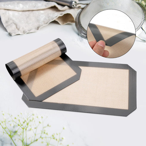 2pcs Silicone Baking Mats, 9.57x5.59 Inch ST100 & ST101 Silicone Oven Liners 2-in-1 Baking Sheet for Cookies Non Stick Silicone Liners for Ninja f...