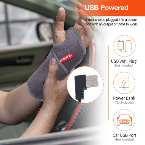 Wrist Heating Pad Wrap for Pain Relief, Heated Wrist Brace Heat Therapy for Carpal Tunnel Relief, Sprains, Swelling, De Quervain's Tenosynovitis, ...