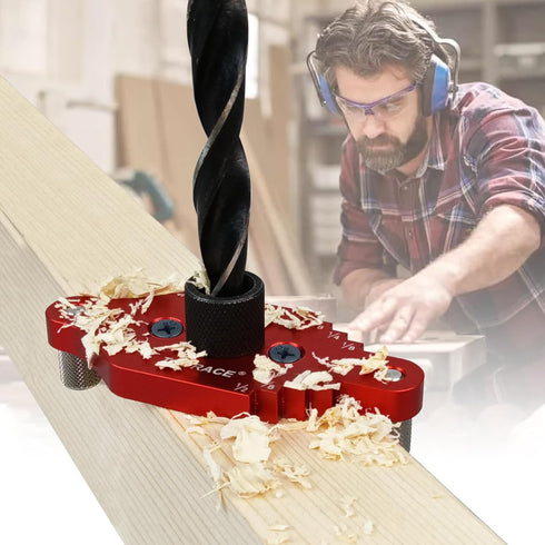 TOURACE Adjustable Drill Jig with Drill Bit for Floating Shelf, Portable Dowel Drill Guide Jig, Biscuit & Plate Joiner Woodworking Tool, Pocket Sc...