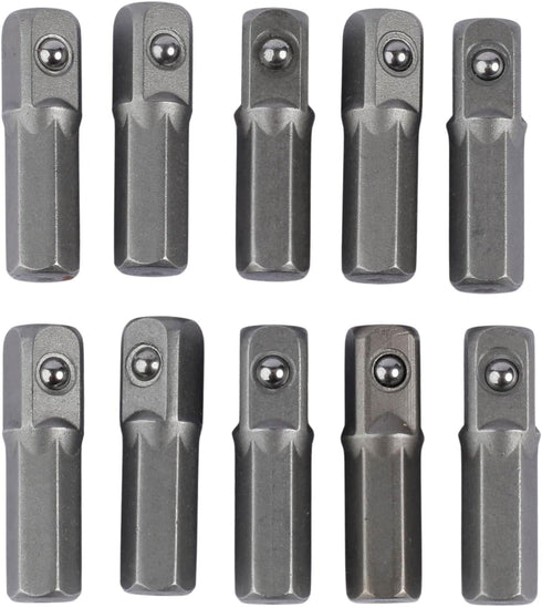 10PCS Replacement Part for M.C: Impact Socket Extension Adapter Converter Set - 1/4" Hex Shank to Square Drive 25mm | Chrome Vanadium Steel Tools ...