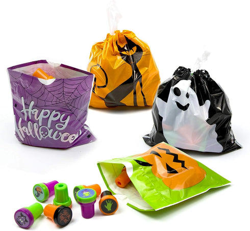 72 Pack Halloween Bags - Goodie, Candy, Treat, Goody, Party Favors & Trick or Treat Bags for Parties...