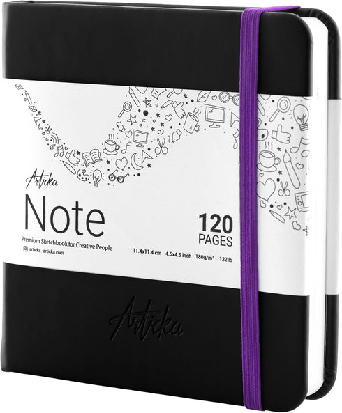 Articka Hardcover Sketchbook – 8x8 Square Sketch Journal, 120 Pages, 180GSM Thick Paper – Hard Cover Sketch Book for Drawing & Journaling – Small ...