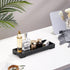 Luxspire Bathroom Vanity Tray, Resin Black Bathroom Tray Toilet Tank Tray, 11 x 4 inch Kitchen Sink Trays, Countertop Organizer for Candles Soap T...