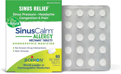 Boiron SinusCalm Allergy Tablets for Relief from Sinus Pressure, Sinus Headache, or Sinus Congestion and Pain - 60 Count...