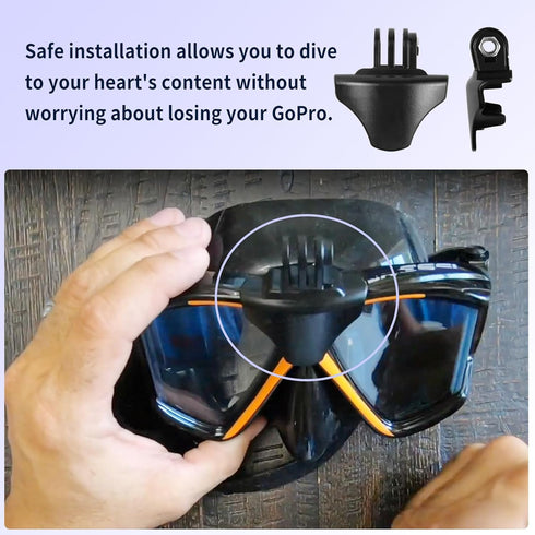 Dive Mask Camera Mount Compatible with GoPro?Universal Mask Attachment Compatible with GoPro?fits virtually Every Double Lens mask on The Market...